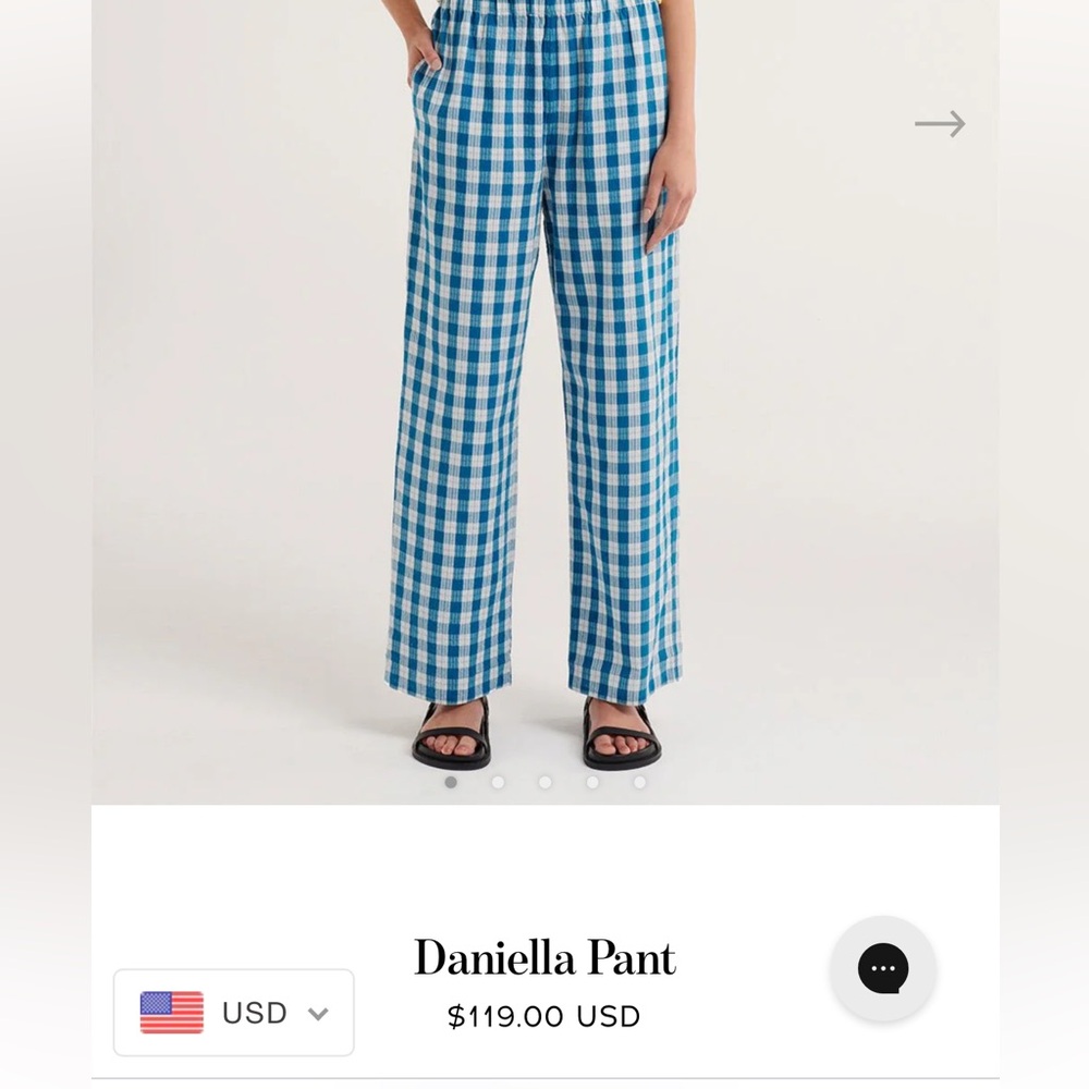 Daniella Pant 100% cotton functional pockets waistband. Elastic waist pockets